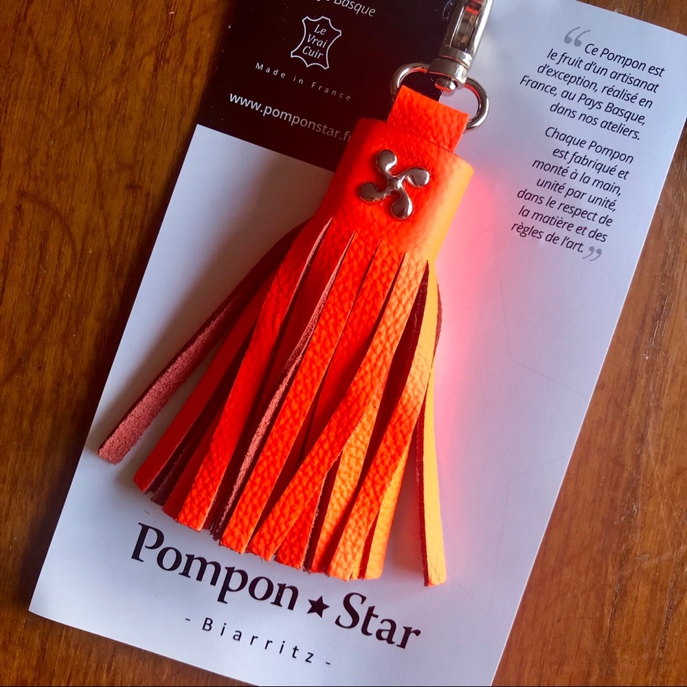 Pompon Star Genuine Leather Tassel Bag Charm